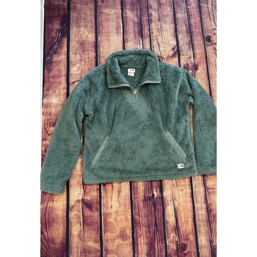 The North Face Women's Green 1/4 Zip Pullover Jacket Long Sleeve Size L